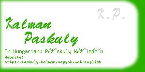 kalman paskuly business card